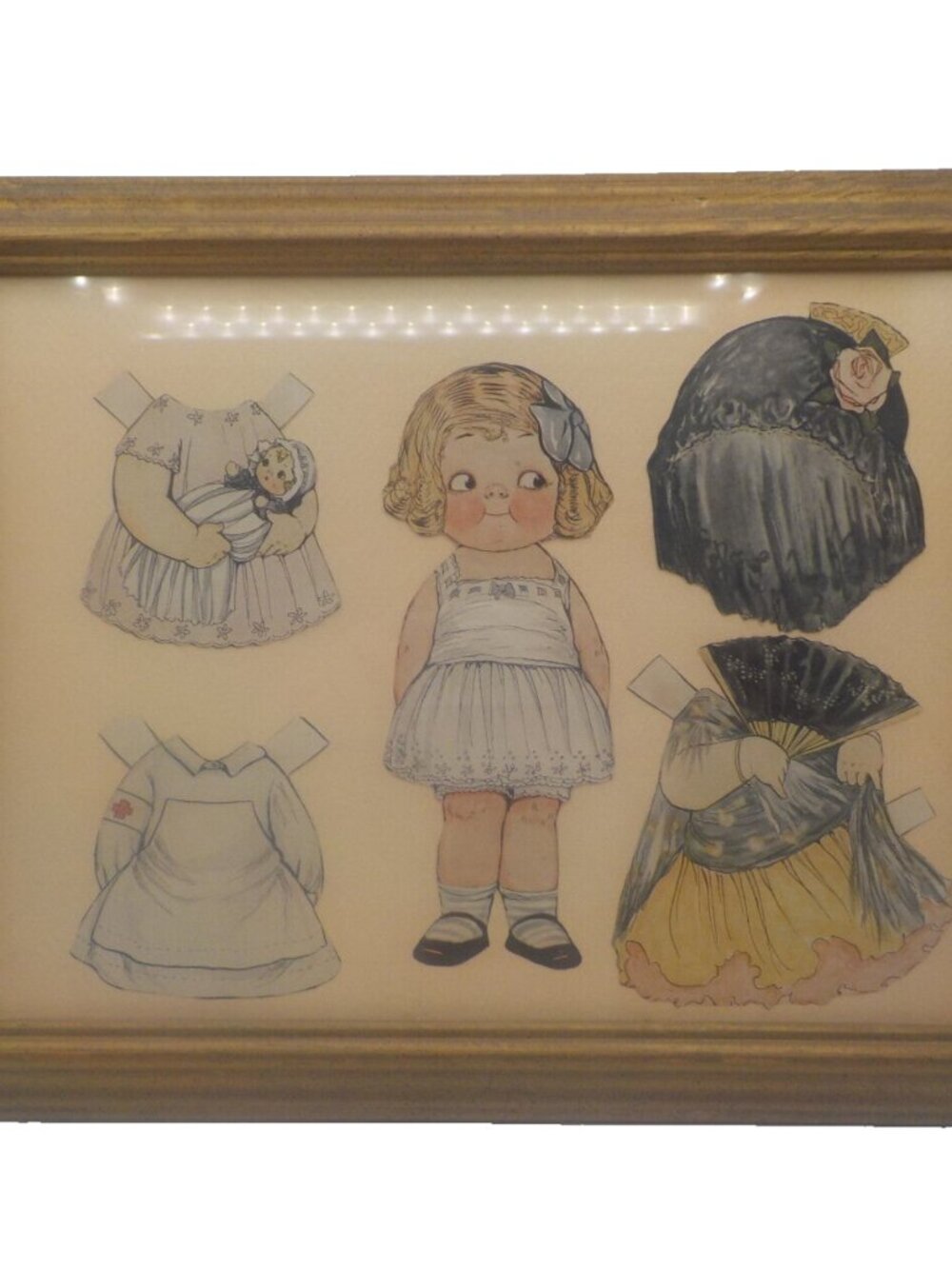 Framed 1920's " DOLLY DINGLE " Cut Out From Newspaper
